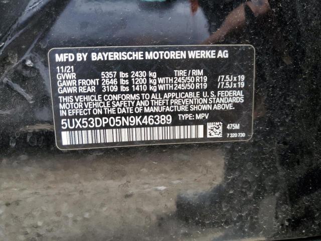 5UX53DP05N9K46389 BMW X3 Xdrive30i