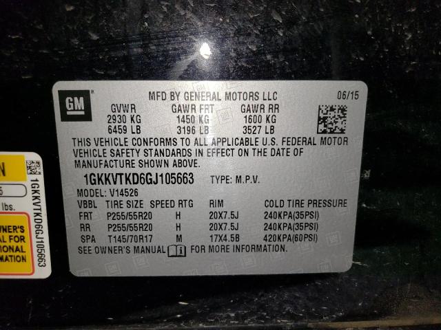 1GKKVTKD6GJ105663 GMC Acadia Denali
