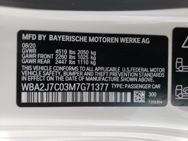 WBA2J7C03M7G71377 BMW M240XI