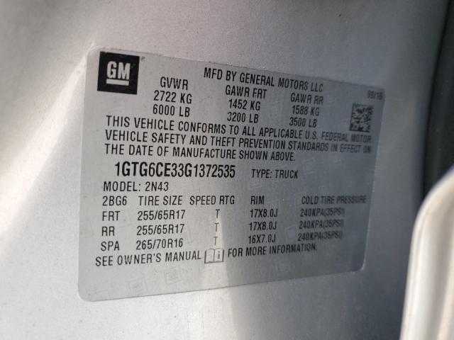 1GTG6CE33G1372535 GMC CANYON SLE