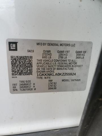 1GKKNKLA0KZ255924 GMC ACADIA SLE