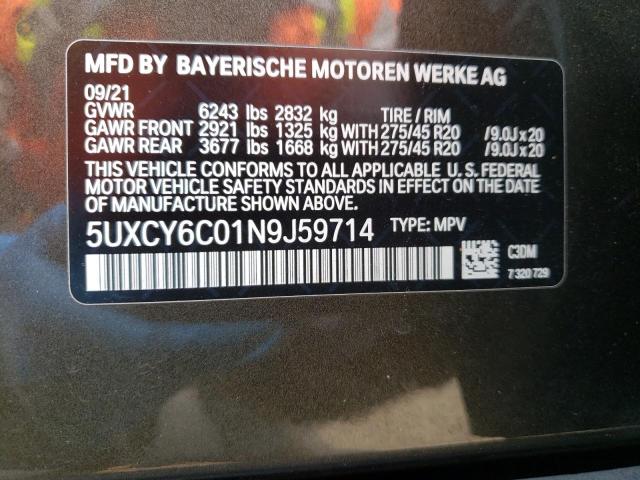 5UXCY6C01N9J59714 BMW X6 Xdrive40i