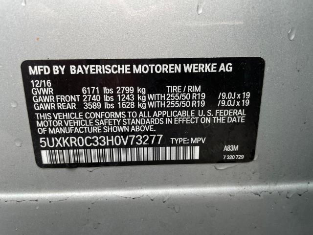 5UXKR0C33H0V73277 BMW X5 Xdrive35i