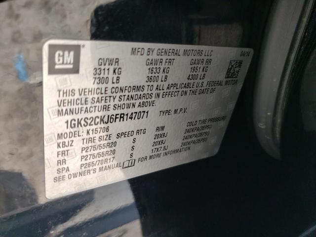 1GKS2CKJ6FR147071 GMC YUKON DENALI
