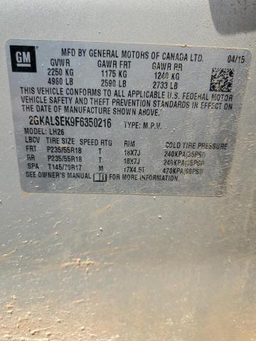 2GKALSEK9F6350216 GMC Terrain Slt