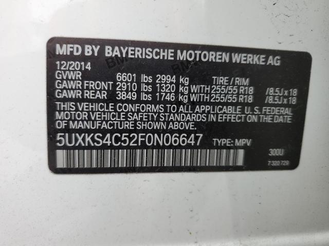 5UXKS4C52F0N06647 BMW X5 Xdrive35d