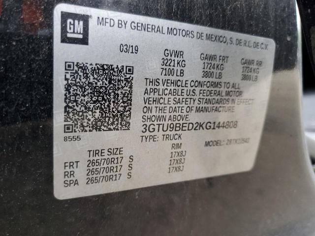 3GTU9BED2KG144808 GMC Sierra K1500 Sle