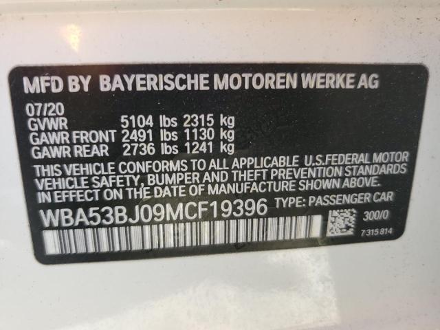 WBA53BJ09MCF19396 BMW 540 I