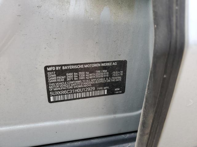5UXKR6C31H0U12929 BMW X5 Xdrive50i