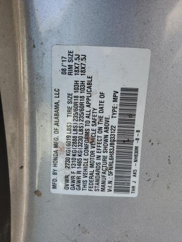 5FNRL6H83JB033122 Honda Odyssey Touring