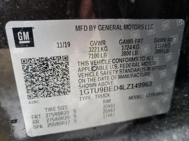 1GTU9BED4LZ149963 GMC Sierra K1500 Sle