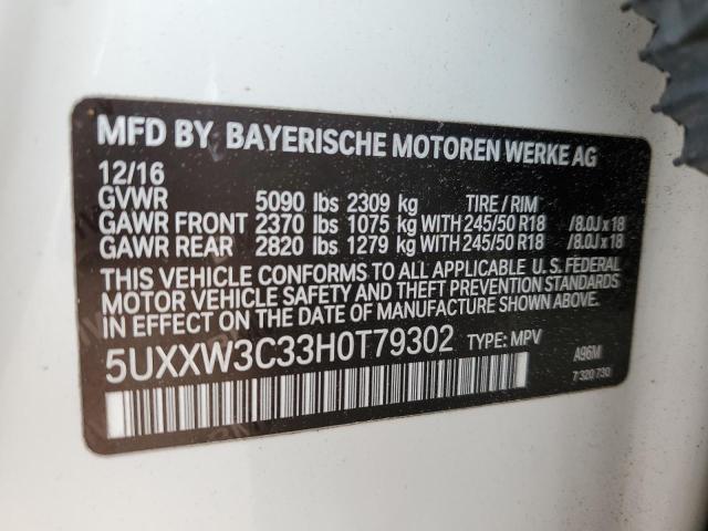 5UXXW3C33H0T79302 BMW X4 Xdrive28i