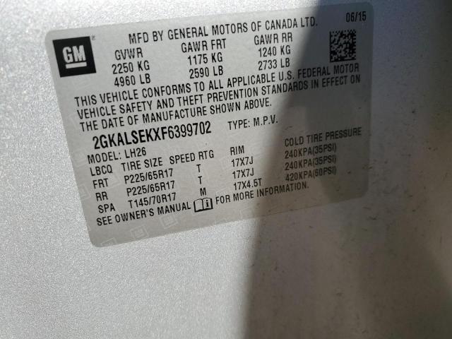 2GKALSEKXF6399702 GMC Terrain Slt