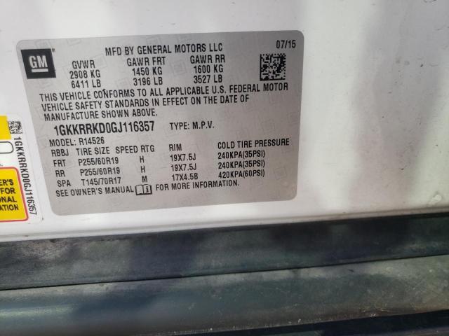 1GKKRRKD0GJ116357 GMC Acadia Slt-1