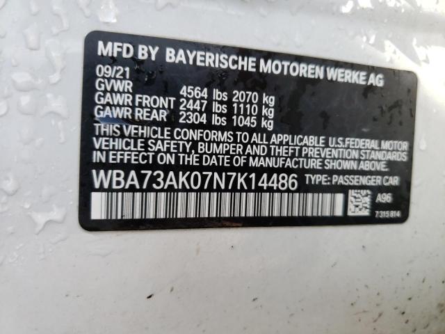 WBA73AK07N7K14486 BMW 228XI