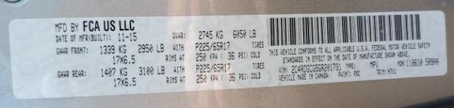 2C4RDGCG5GR201731 Dodge Grand Caravan Sxt
