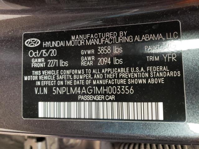 5NPLM4AG1MH003356 Hyundai ELANTRA SEL