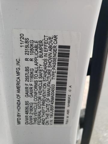 19UUB5F45MA004503 Acura Tlx Technology