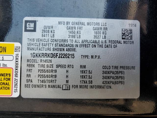 1GKKRRKD6FJ226215 GMC Acadia Slt-1