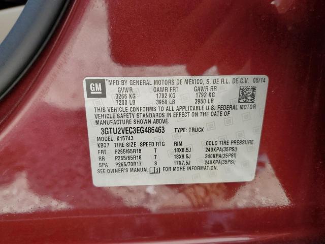 3GTU2VEC3EG486463 GMC Sierra K1500 Slt