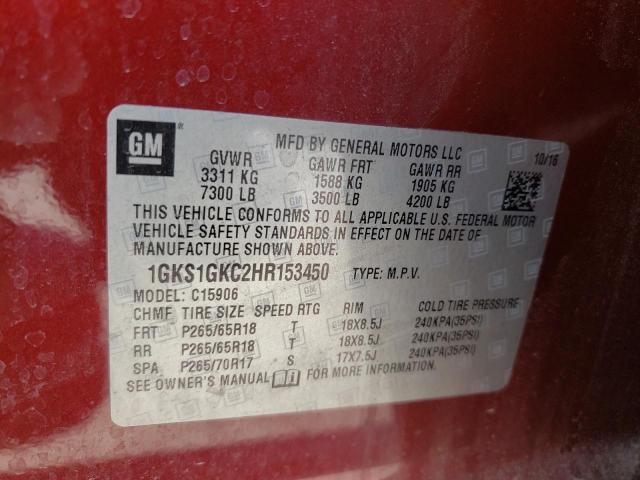 1GKS1GKC2HR153450 GMC Yukon Xl C1500 Slt