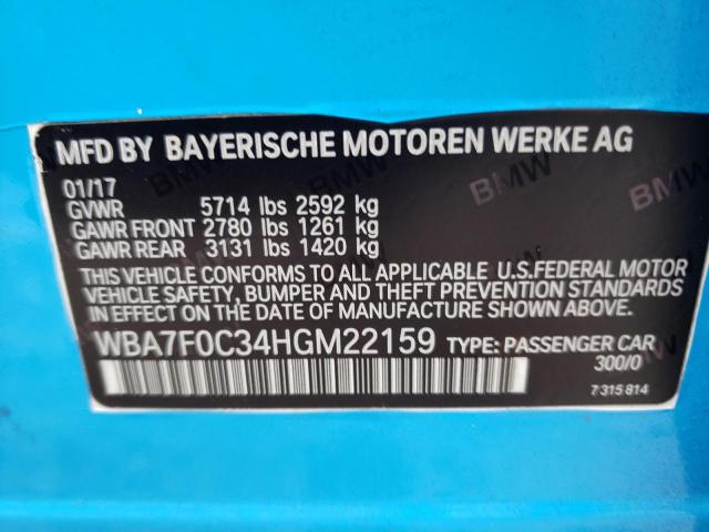 WBA7F0C34HGM22159 BMW 750 I