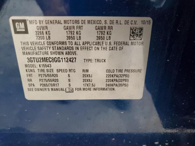 3GTU2MEC8GG112427 GMC Sierra K1500 Sle