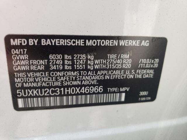 5UXKU2C31H0X46966 BMW X6 Xdrive35i