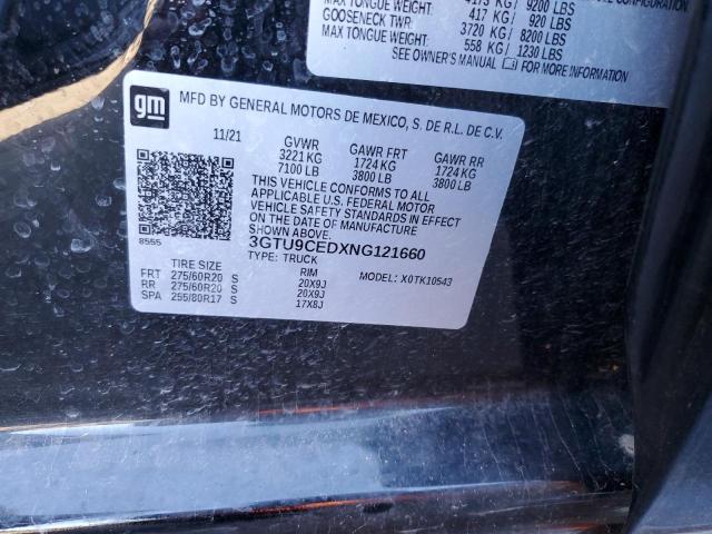 3GTU9CEDXNG121660 GMC Sierra Limited K1500 Elevation