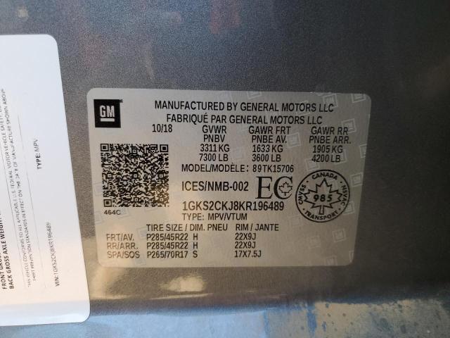 1GKS2CKJ8KR196489 GMC YUKON DENALI