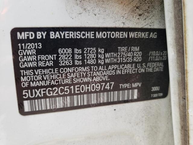 5UXFG2C51E0H09747 BMW X6 Xdrive35i