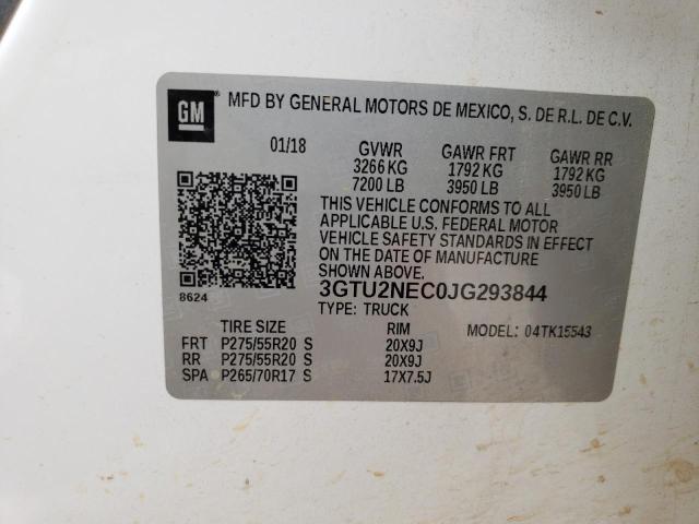 3GTU2NEC0JG293844 GMC Sierra K1500 Slt