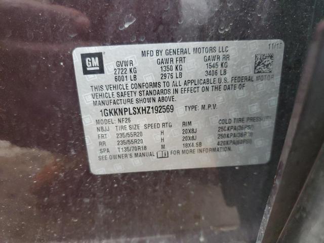 1GKKNPLSXHZ192569 GMC Acadia Denali