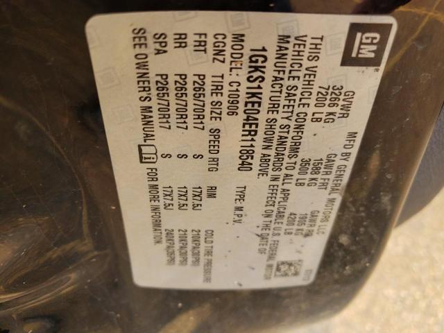 1GKS1KE04ER118540 GMC Yukon Xl C1500 Slt