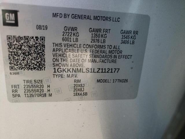 1GKKNMLS1LZ112177 GMC ACADIA SLT