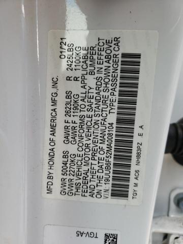 19UUB6F52MA008104 Acura Tlx Tech A