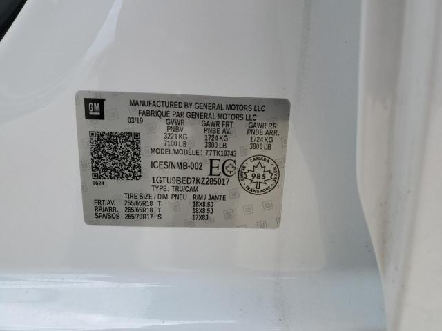 1GTU9BED7KZ285017 GMC Sierra K1500 Sle