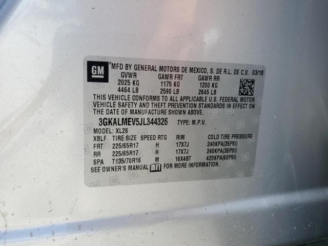 3GKALMEV5JL344326 GMC Terrain Sle