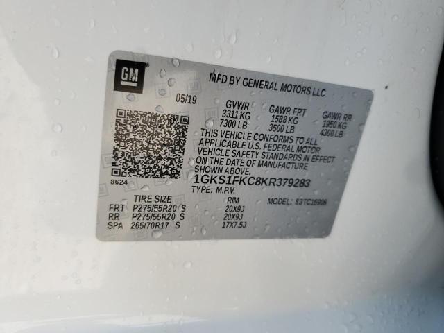1GKS1FKC8KR379283 GMC Yukon Xl C1500 Sle