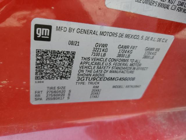 3GTU9CED6MG456008 GMC Sierra K1500 Elevation