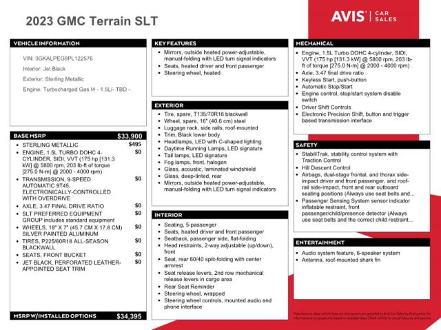 3GKALPEG9PL122576 GMC Terrain Slt