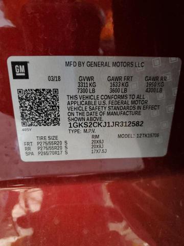 1GKS2CKJ1JR312582 GMC YUKON DENALI