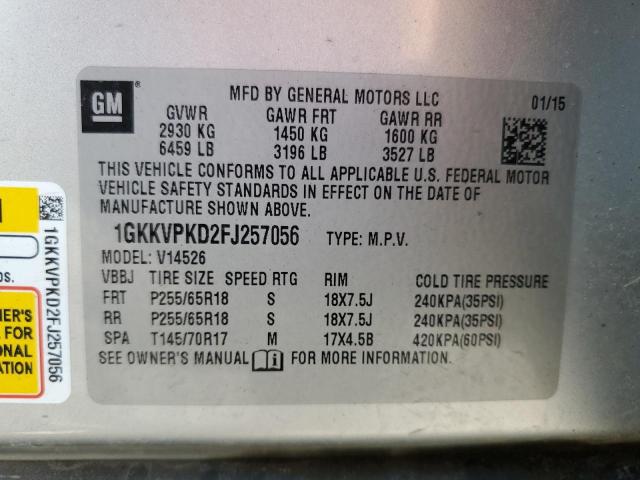 1GKKVPKD2FJ257056 GMC ACADIA SLE