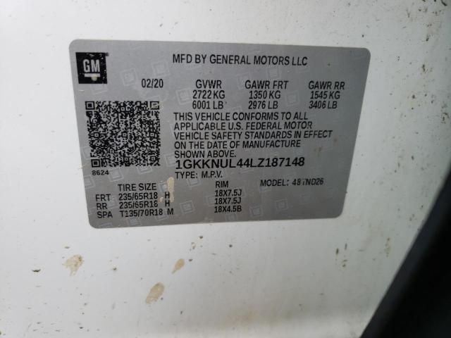 1GKKNUL44LZ187148 GMC ACADIA SLT