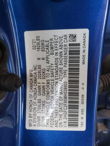 2HGFC2F85MH538903 Honda Civic Sport