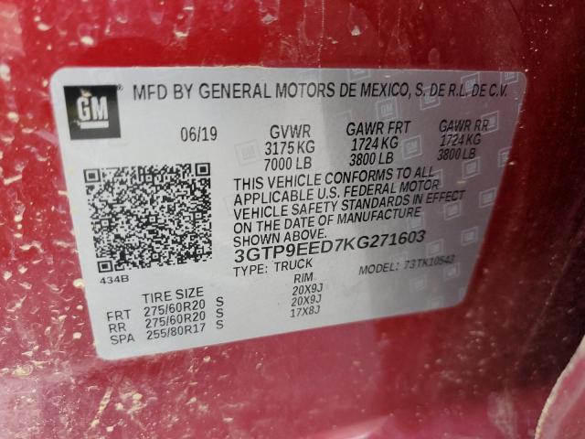 3GTP9EED7KG271603 GMC Sierra K1500 At4