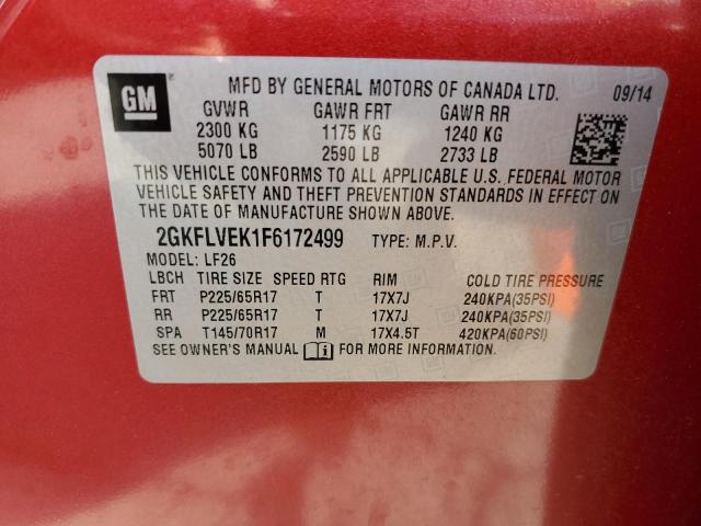 2GKFLVEK1F6172499 GMC Terrain Sle