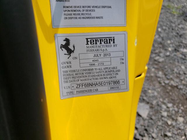 ZFF68NHA5E0197866 Ferrari 458 SPIDER