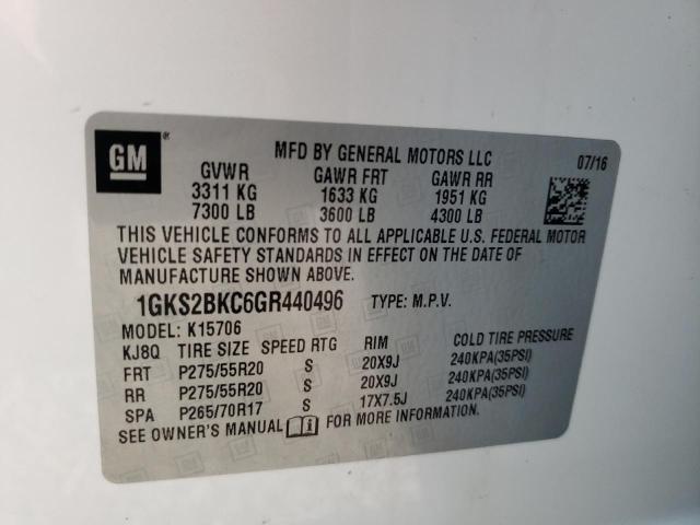1GKS2BKC6GR440496 GMC YUKON SLT