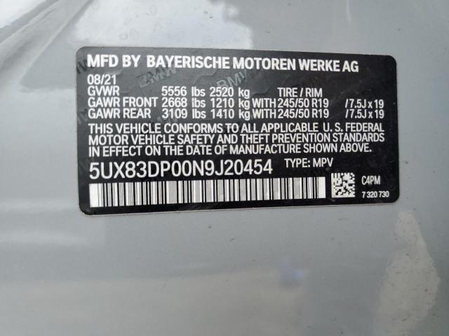 5UX83DP00N9J20454 BMW X3 Xdrivem40i